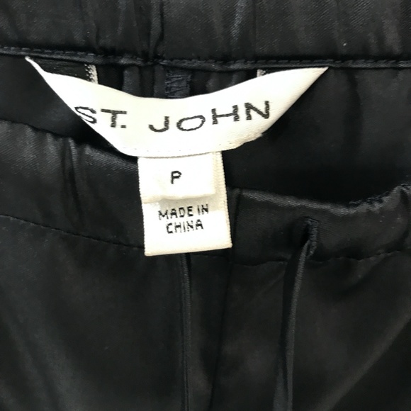 ST. JOHN {S} Pajama-Style Pants Silky Black - Picture 2 of 7